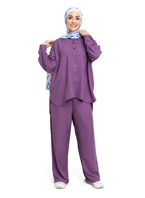 Sparkle Purple Linen Suit - Khotwh